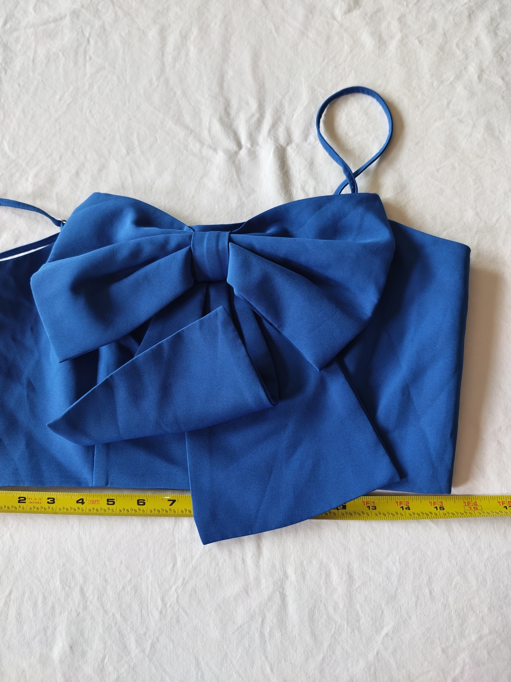 Cloud Ten Women’s Royal Blue Bow Detail Crop Top Size L - Picture 8 of 9